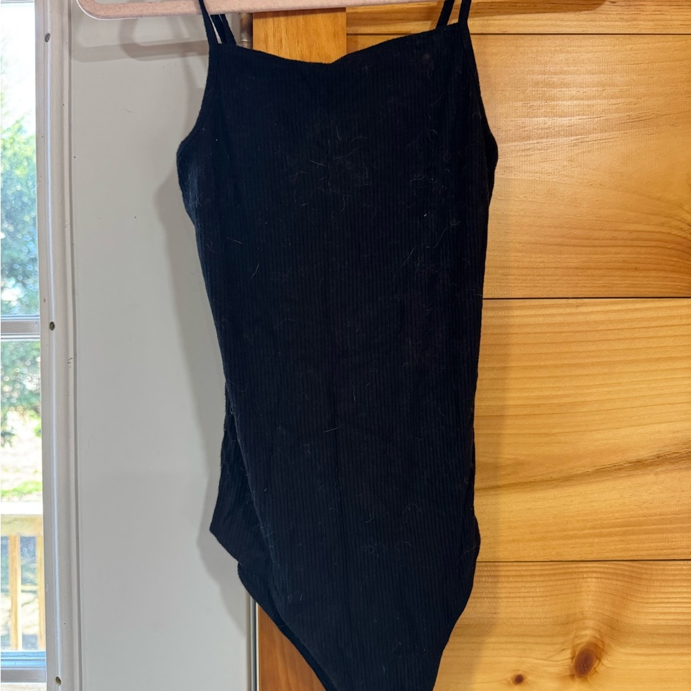 Wild Fable Black Ribbed Bodysuit